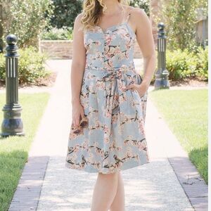 NWT Gal Meets Glam Daphne Cherry Blossom Floral Print A-Line Dress